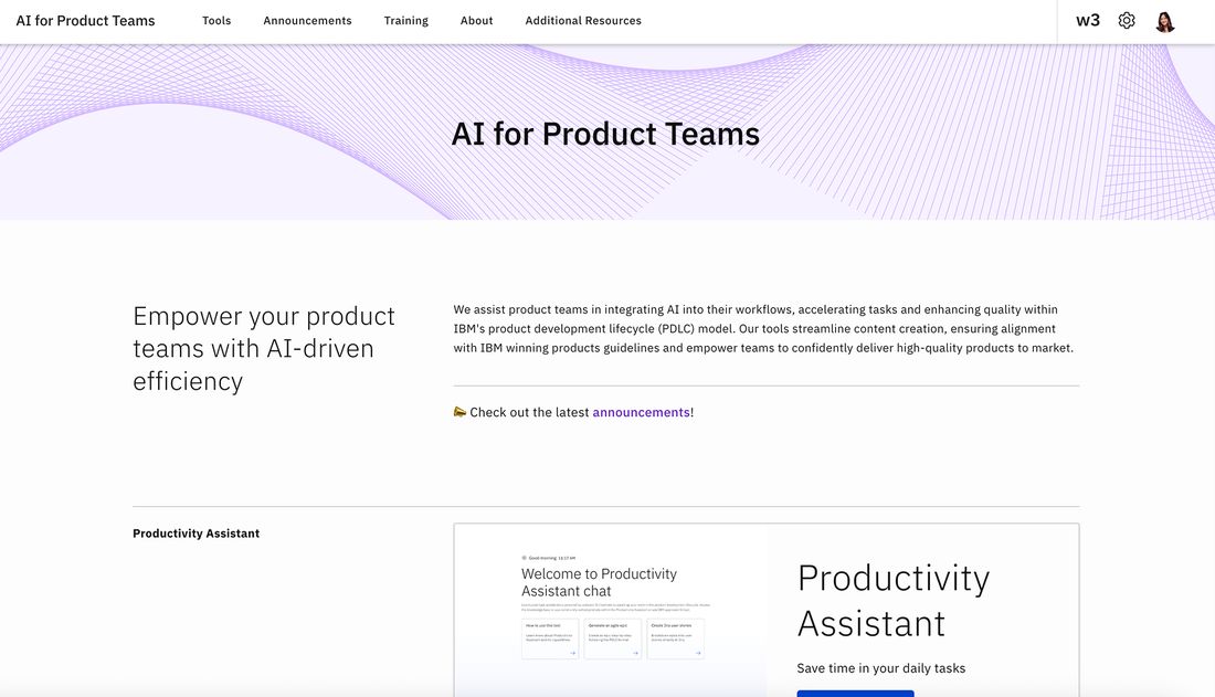 The redesigned AI for Product Teams site