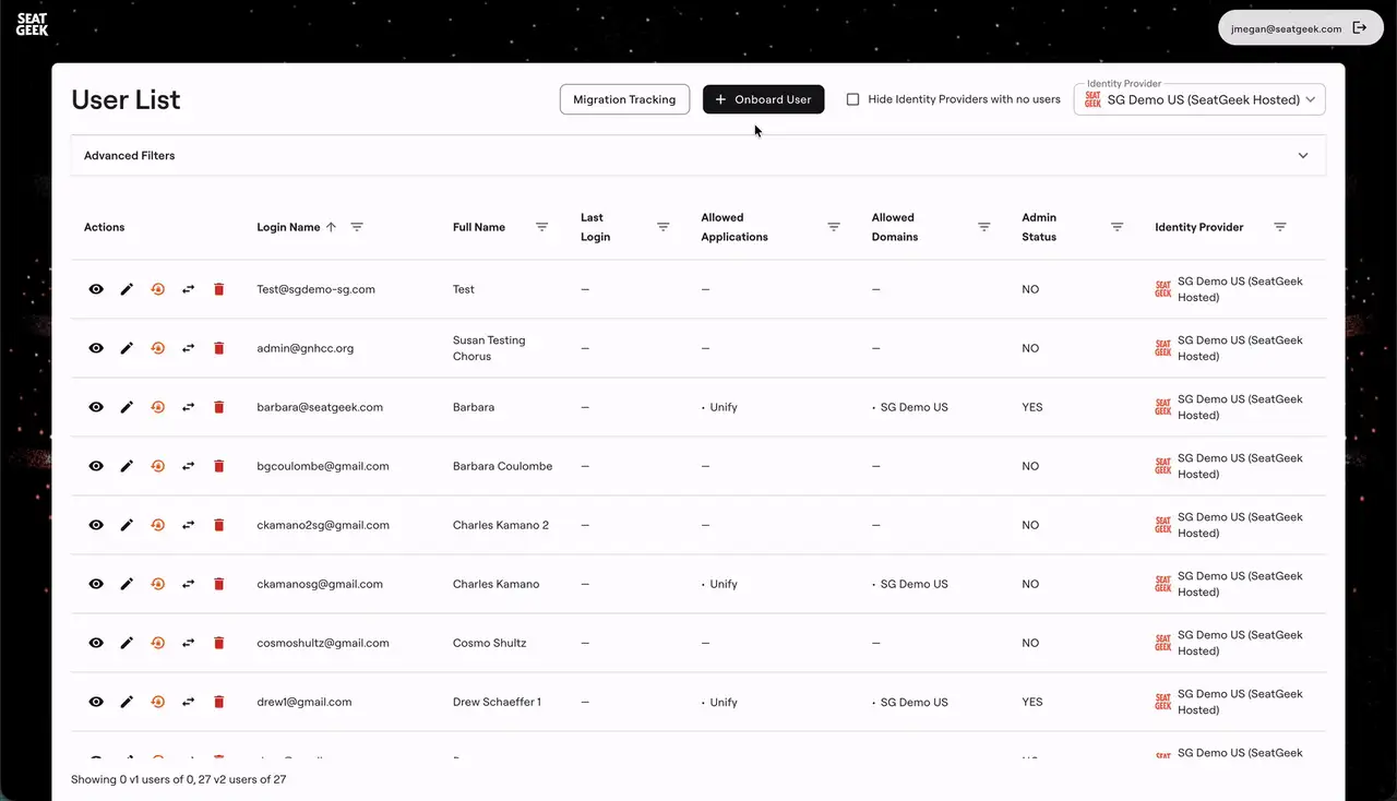 Old onboarding flow